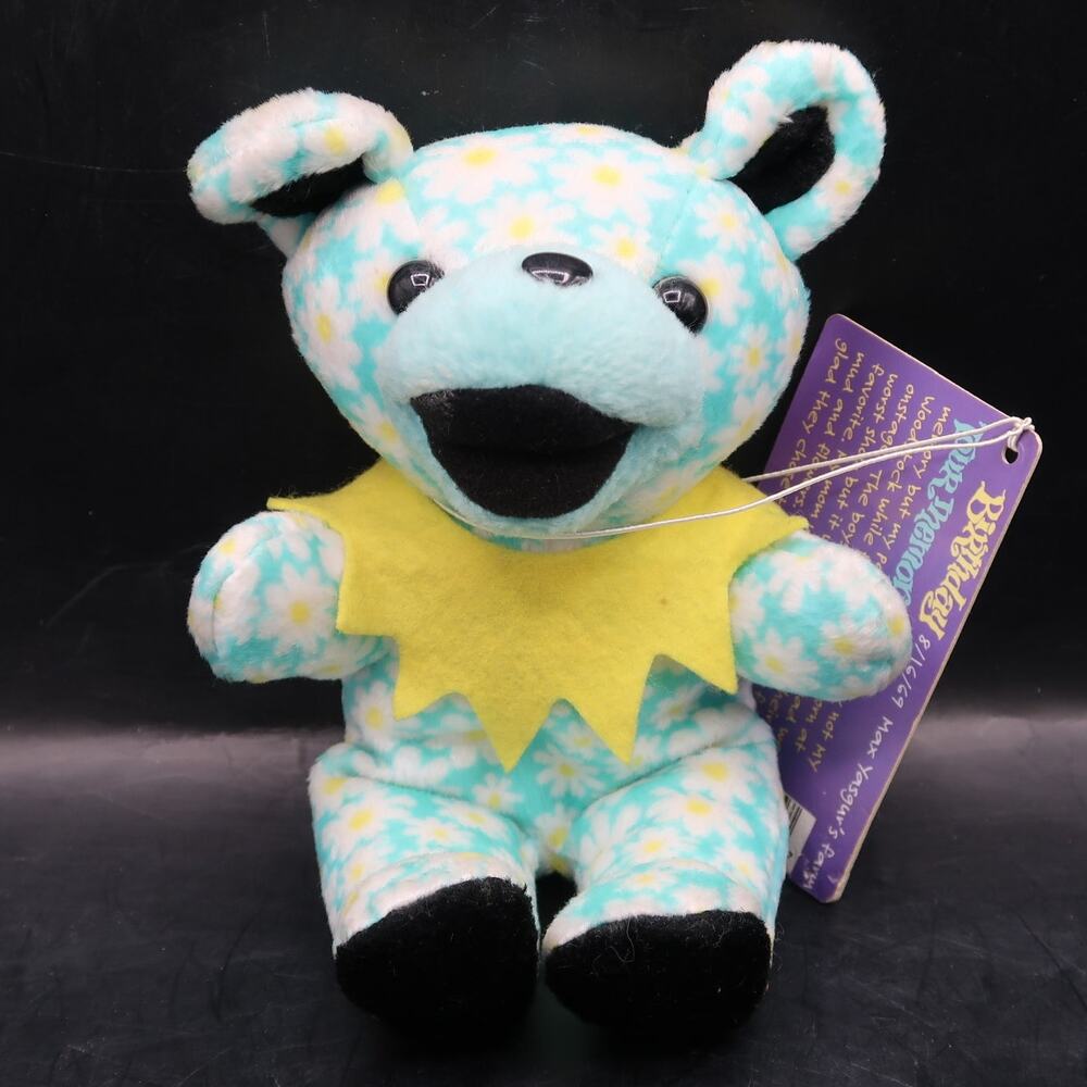 Liquid Blue Grateful Dead Daisy Bean Bear 7.5" New w Tag Deadhead Psychedelic